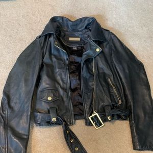 Genuine sheep leather moto jacket